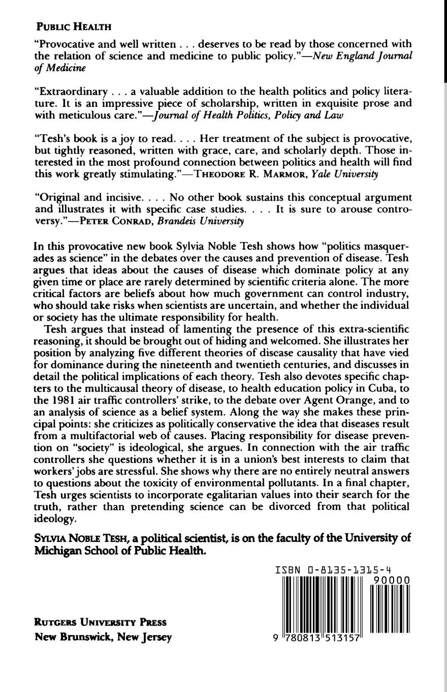 Rückseite: 9780813513157 | Hidden Arguments | Political Ideology and Disease Prevention Policy