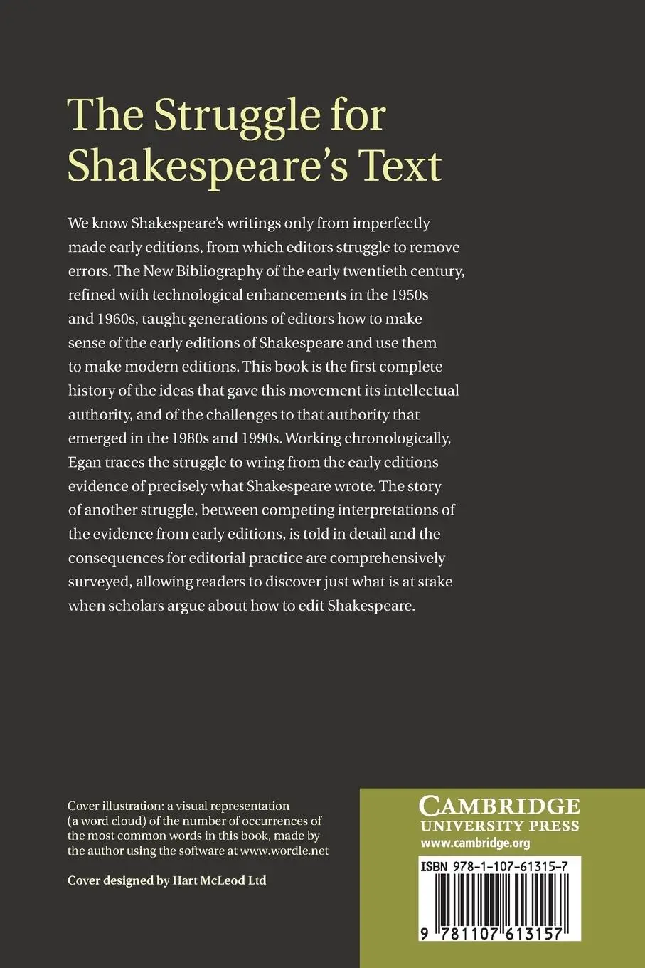 Rückseite: 9781107613157 | The Struggle for Shakespeare's Text | Gabriel Egan | Taschenbuch