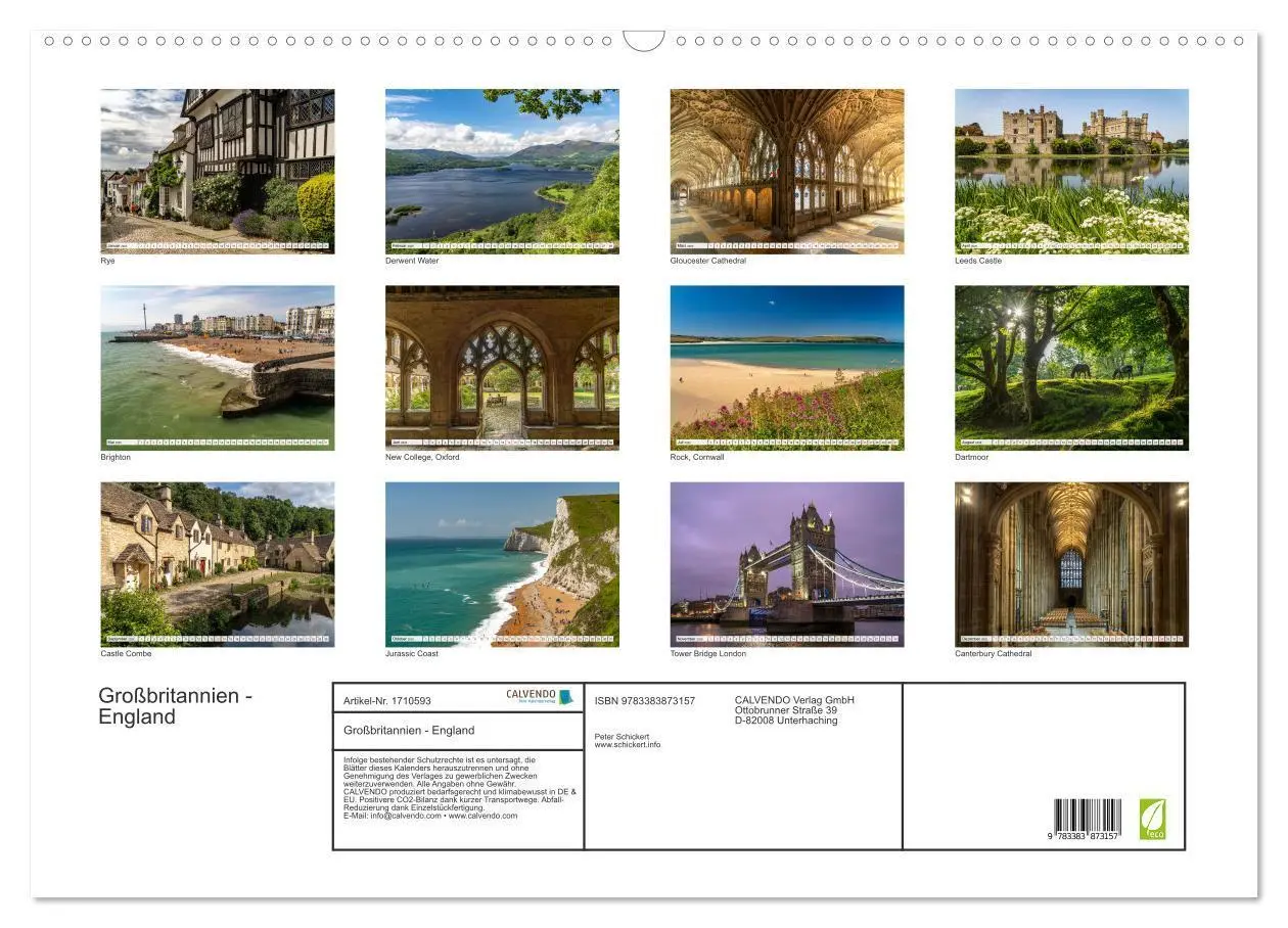 Bild: 9783383873157 | Großbritannien - England (Wandkalender 2025 DIN A2 quer), CALVENDO...