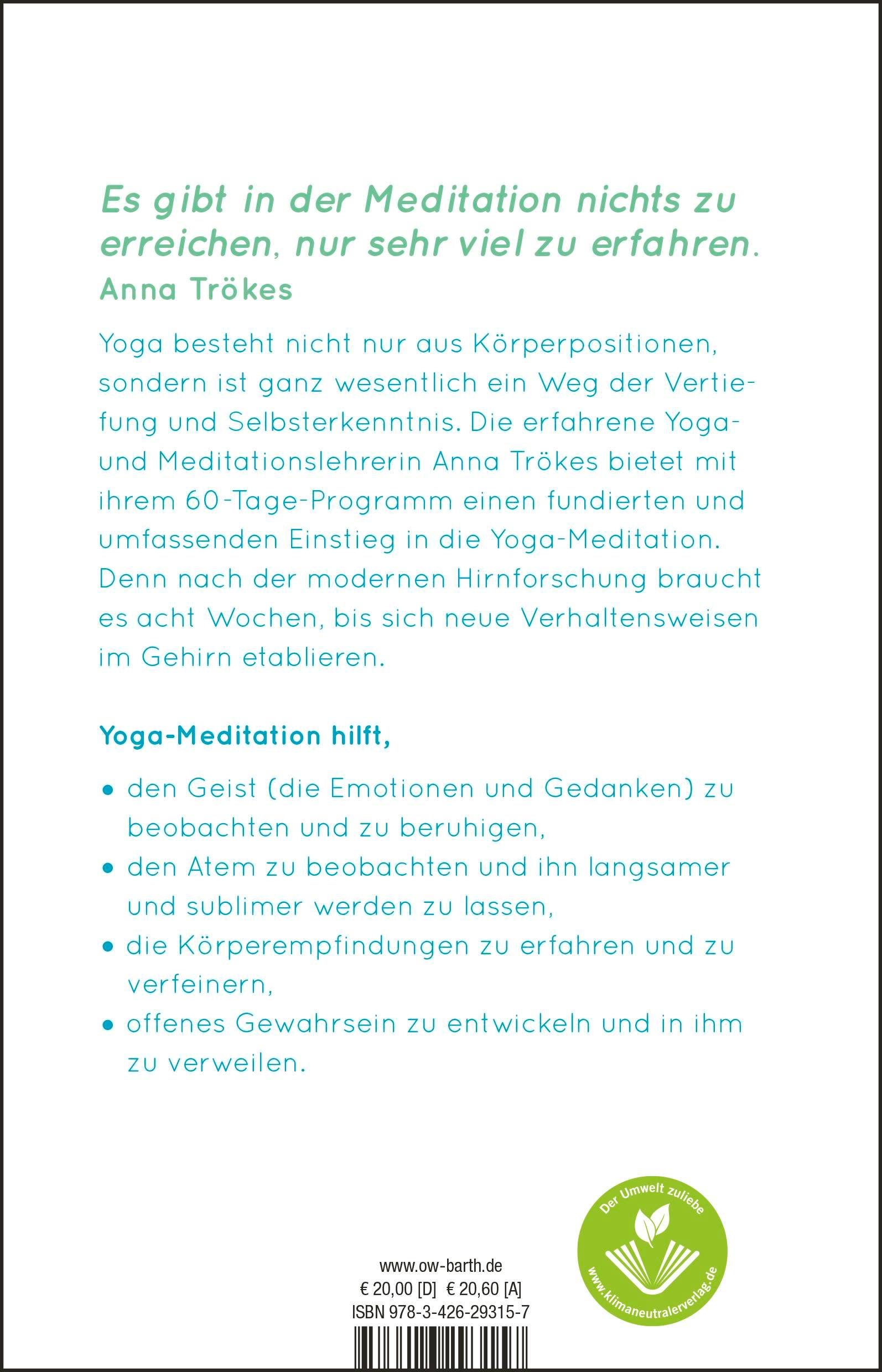 Rückseite: 9783426293157 | Ein Kurs in Yoga-Meditation | Anna Trökes | Taschenbuch | 384 S.