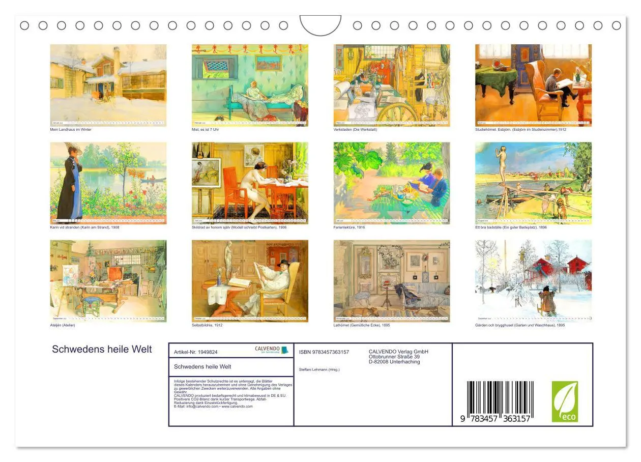 Bild: 9783457363157 | Schwedens heile Welt (Wandkalender 2026 DIN A4 quer), CALVENDO...