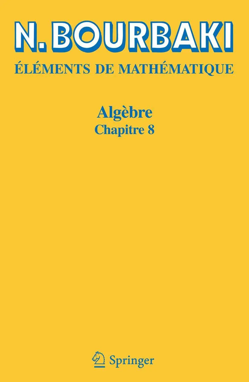 Cover: 9783540353157 | Algèbre | Chapitre 8 | N. Bourbaki | Taschenbuch | x | Französisch