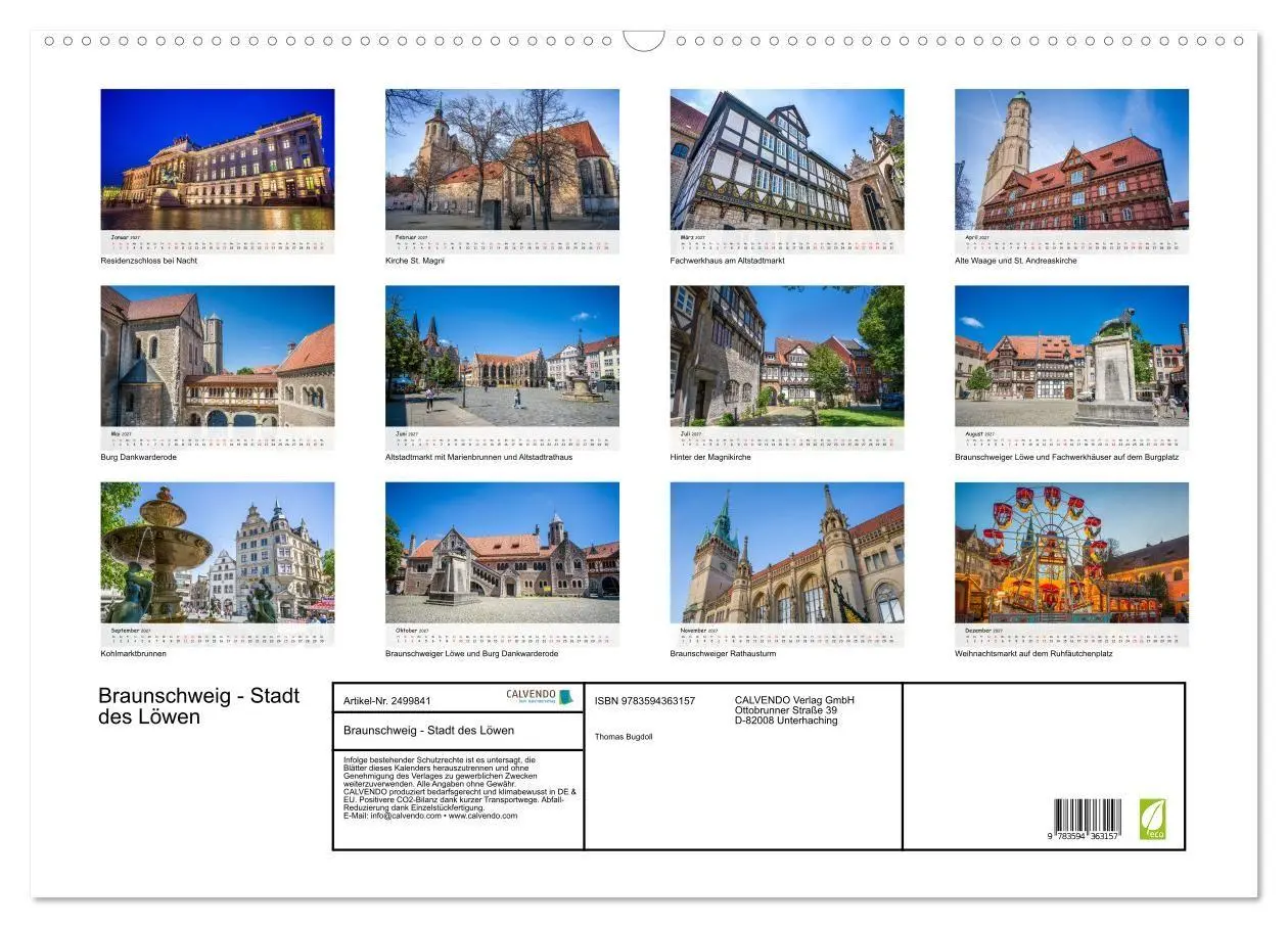 Bild: 9783594363157 | Braunschweig - Stadt des Löwen (Wandkalender 2027 DIN A2 quer),...
