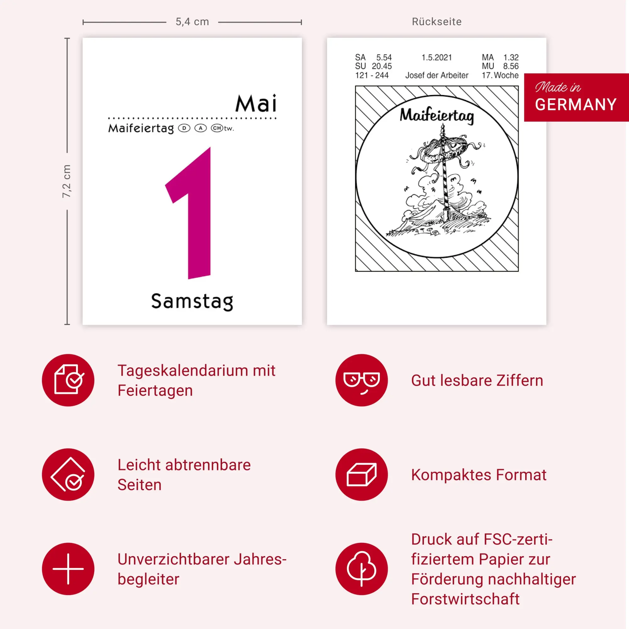 Bild: 9783756413157 | Tagesabreißkalender klein 2026 | Heye | Kalender | Bürokalender Heye