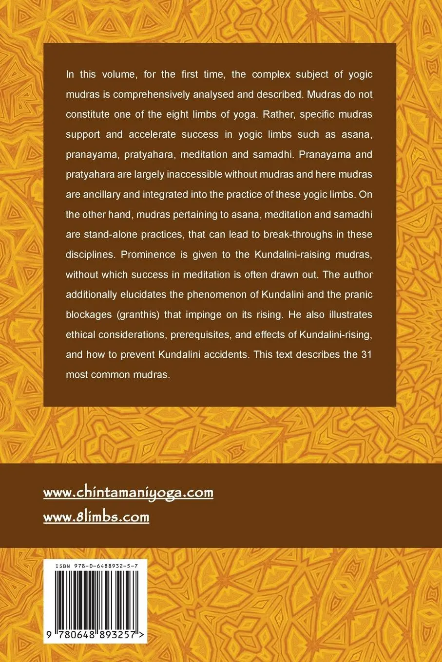 Rückseite: 9780648893257 | MUDRAS Seals of Yoga | Gregor Maehle | Taschenbuch | Englisch | 2022