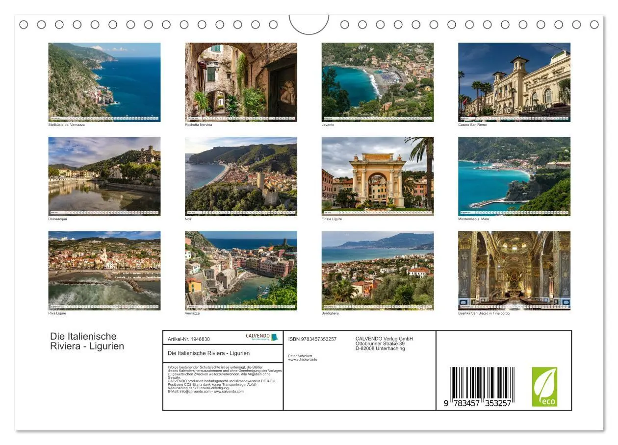 Bild: 9783457353257 | Die Italienische Riviera - Ligurien (Wandkalender 2026 DIN A4...