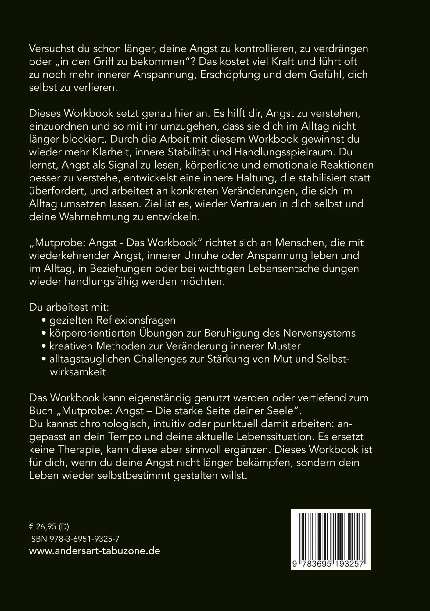 Rückseite: 9783695193257 | Mutprobe: Angst - das Workbook | Die starke Seite deiner Seele | Buch