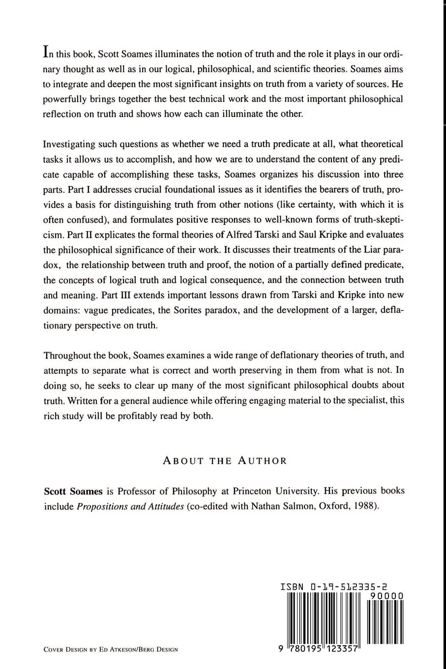Rückseite: 9780195123357 | Understanding Truth | Scott Soames | Taschenbuch | Englisch | 1998