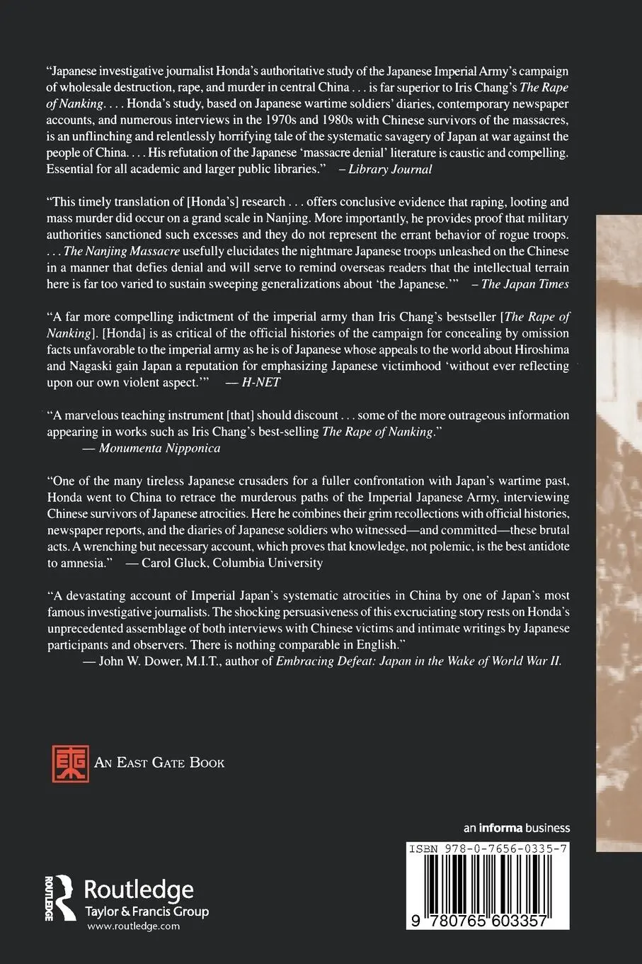 Rückseite: 9780765603357 | The Nanjing Massacre | Katsuichi Honda (u. a.) | Taschenbuch | 1998