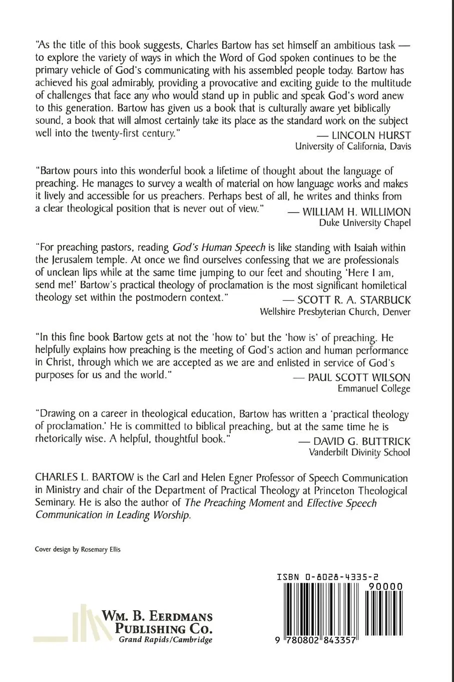 Rückseite: 9780802843357 | God's Human Speech | A Practical Theology of Proclamation | Bartow