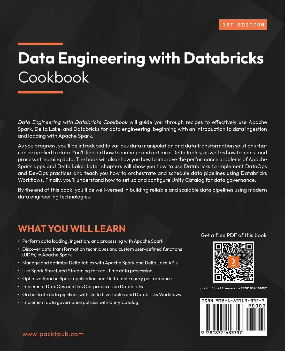 Rückseite: 9781837633357 | Data Engineering with Databricks Cookbook | Pulkit Chadha | Buch