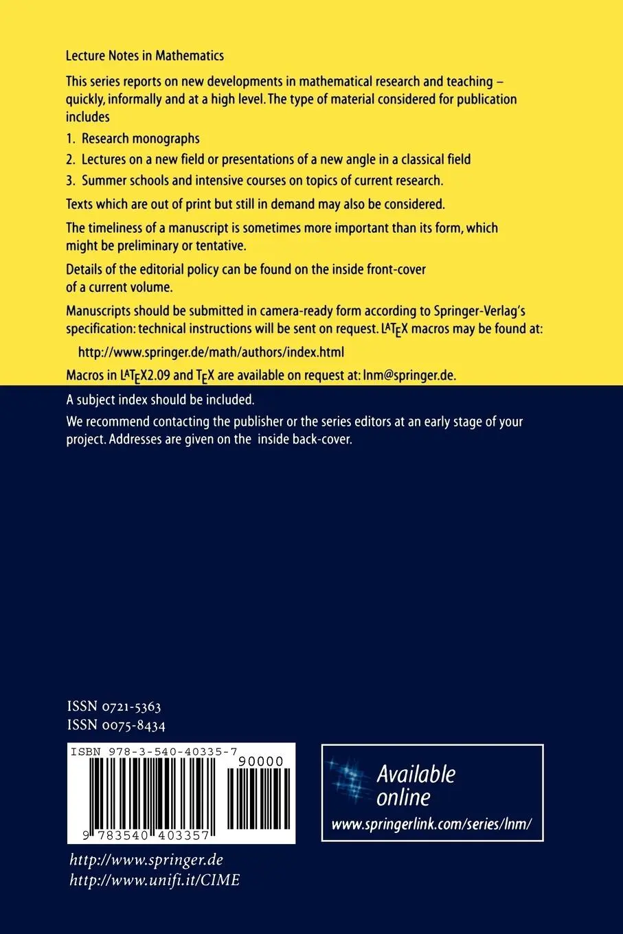 Rückseite: 9783540403357 | Lectures on Probability Theory and Statistics | Albeverio (u. a.)