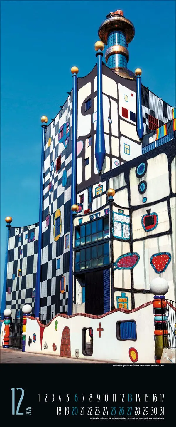Bild: 9783731883357 | Hundertwasser Architektur 2026 | Verlag Korsch | Kalender | 14 S.