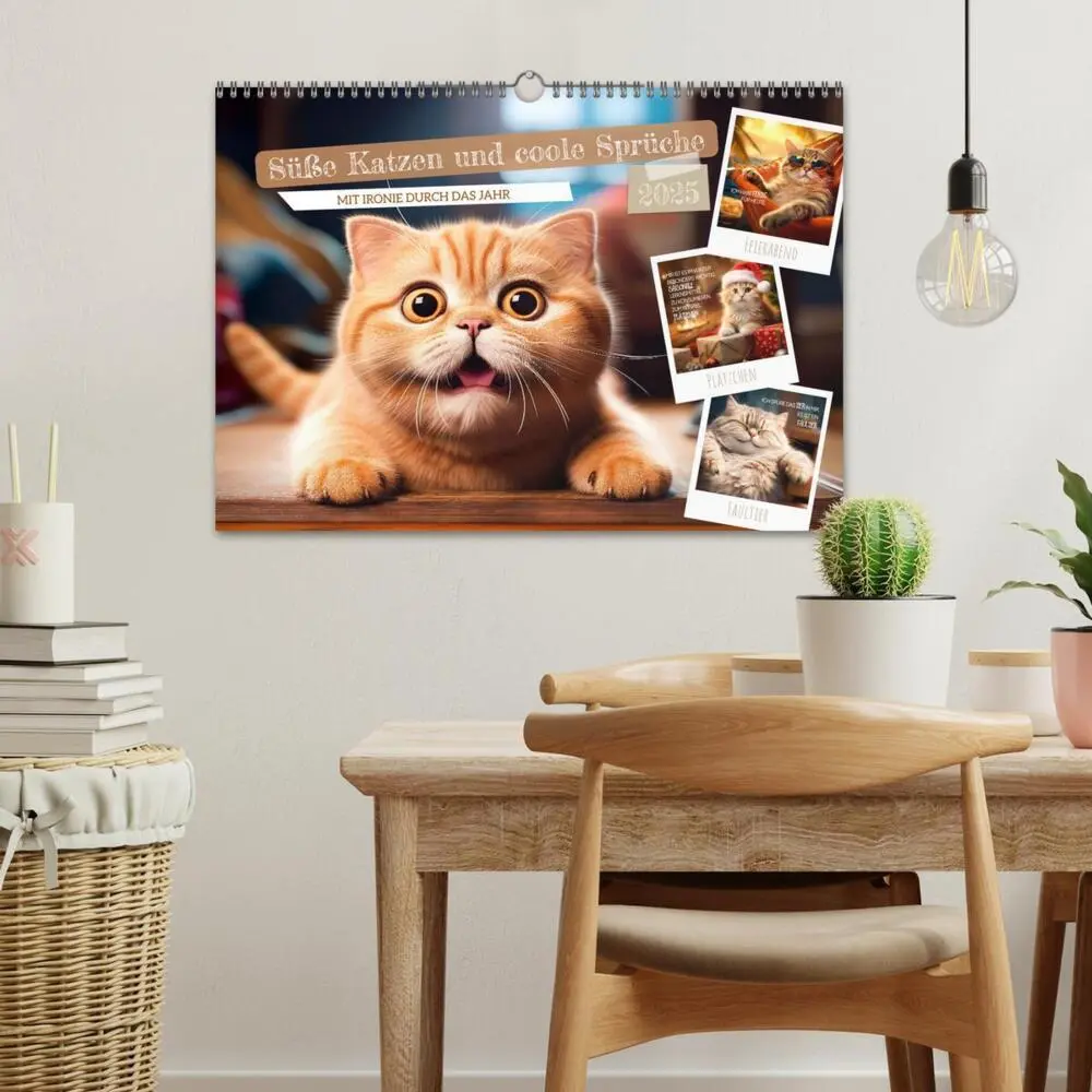 Bild: 9783383773457 | Süße Katzen und coole Sprüche (Wandkalender 2025 DIN A3 quer),...