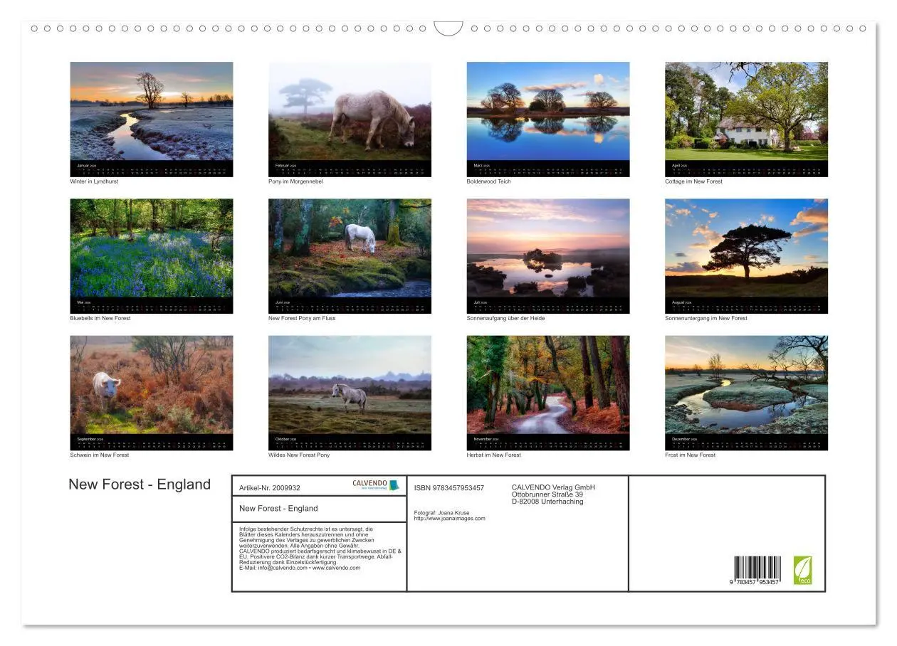 Bild: 9783457953457 | New Forest - England (Wandkalender 2026 DIN A2 quer), CALVENDO...