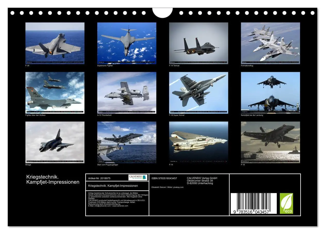 Bild: 9783516043457 | Kriegstechnik. Kampfjet-Impressionen (Wandkalender 2026 DIN A4...