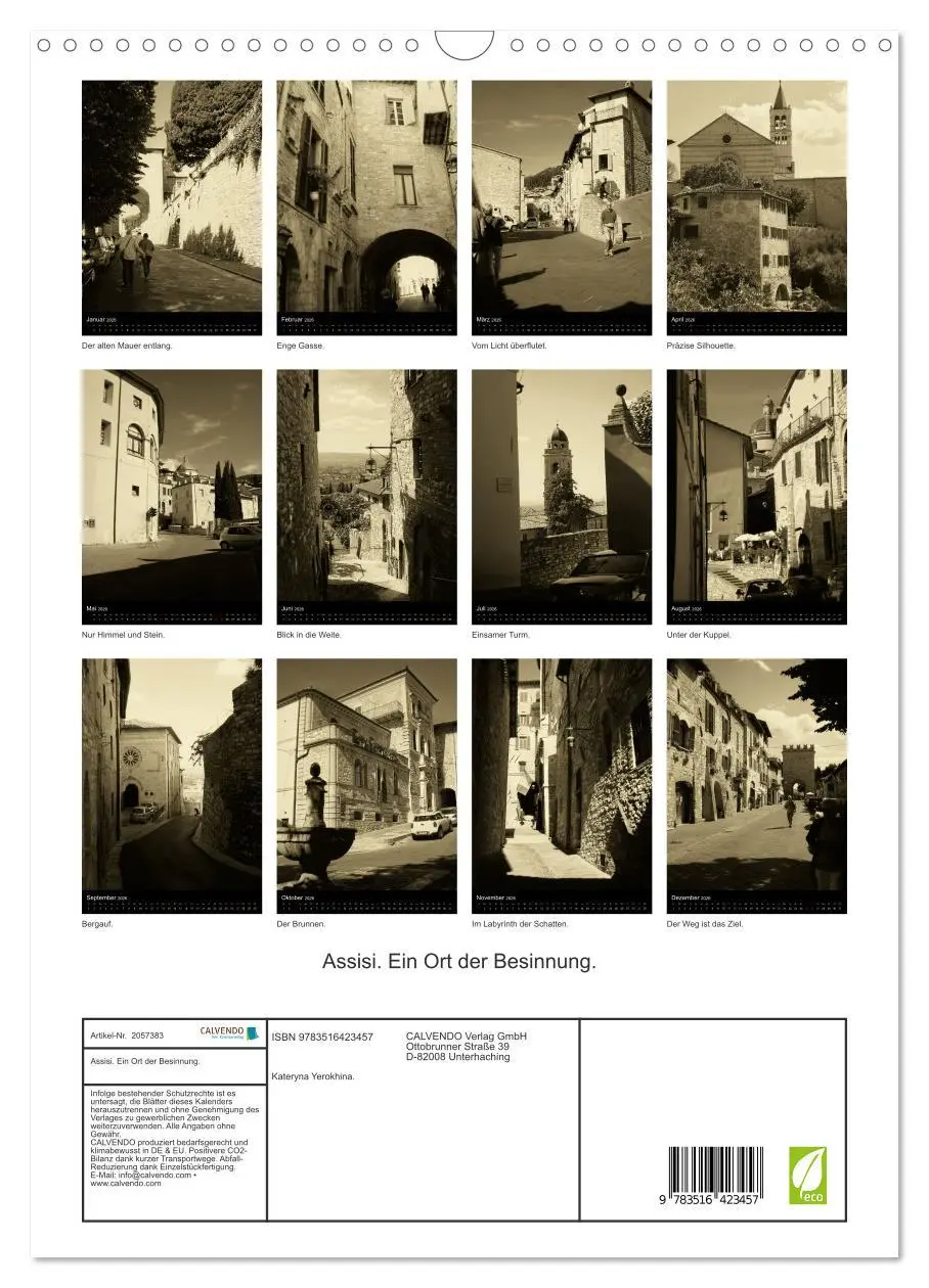 Bild: 9783516423457 | Assisi. Ein Ort der Besinnung. (Wandkalender 2026 DIN A3 hoch),...