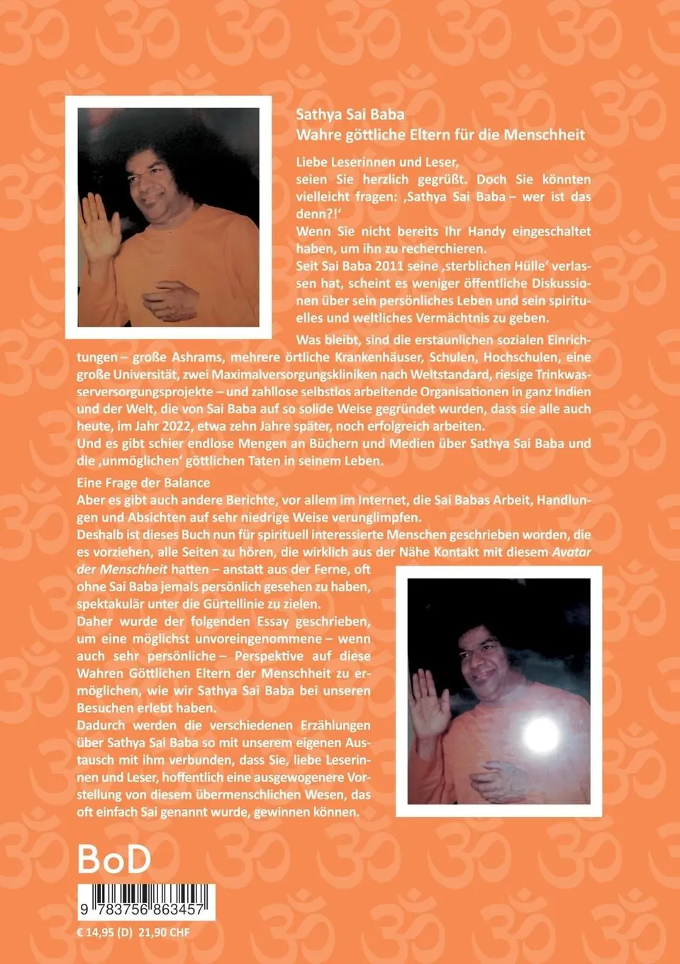 Rückseite: 9783756863457 | Sathya Sai Baba | Wahre göttliche Eltern für die Menschheit | Buch