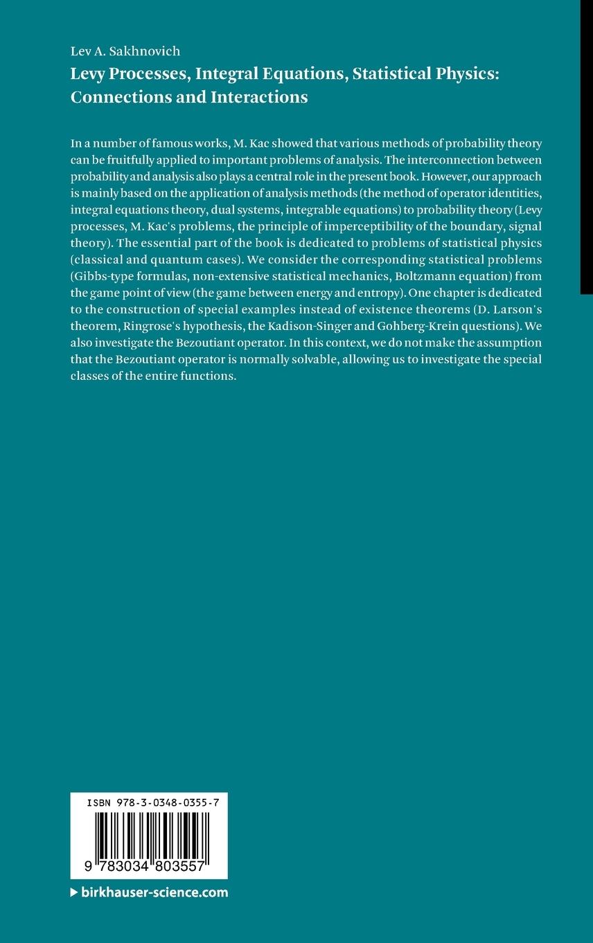 Rückseite: 9783034803557 | Levy Processes, Integral Equations, Statistical Physics:...