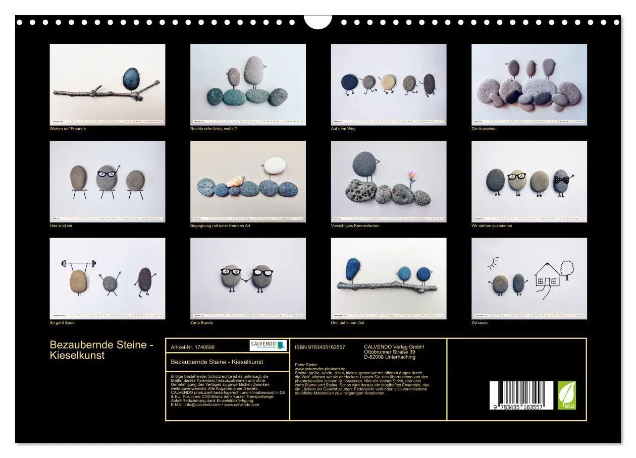 Bild: 9783435163557 | Bezaubernde Steine - Kieselkunst (Wandkalender 2025 DIN A3 quer),...