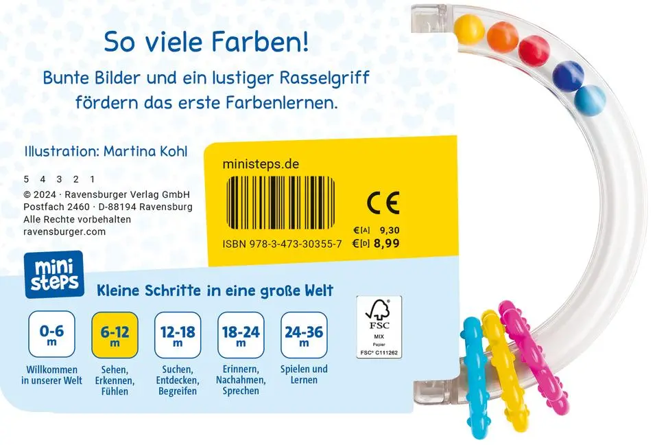 Bild: 9783473303557 | Mein buntes Rasselbuch | Ab 6 Monate | Martina Kohl | Buch | 14 S.