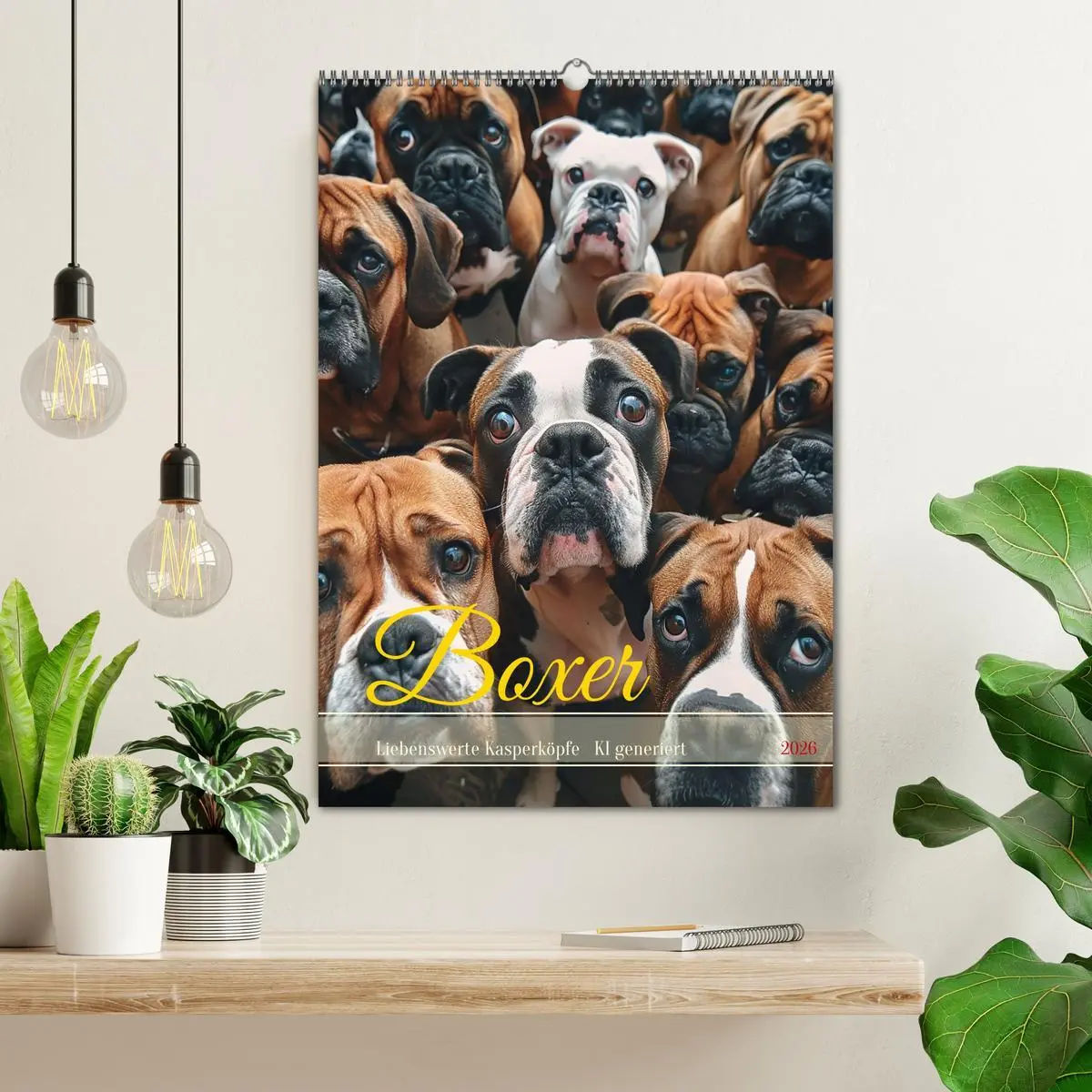 Bild: 9783516273557 | Boxer - Liebenswerte Kasperköpfe (Wandkalender 2026 DIN A2 hoch),...