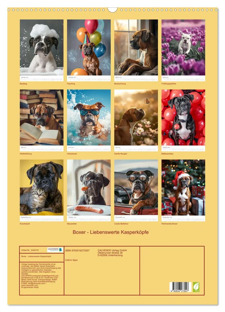 Bild: 9783516273557 | Boxer - Liebenswerte Kasperköpfe (Wandkalender 2026 DIN A2 hoch),...