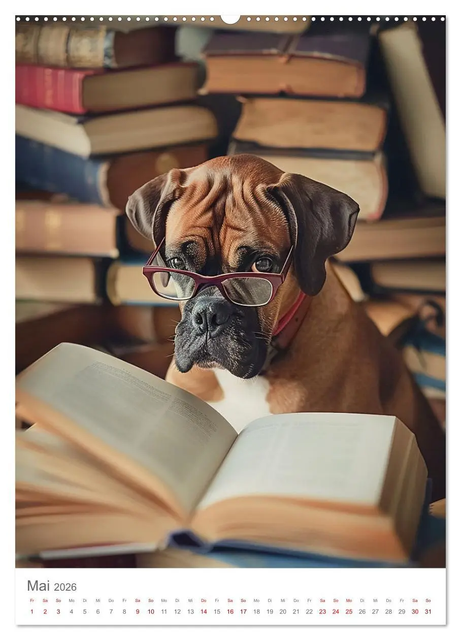 Bild: 9783516273557 | Boxer - Liebenswerte Kasperköpfe (Wandkalender 2026 DIN A2 hoch),...
