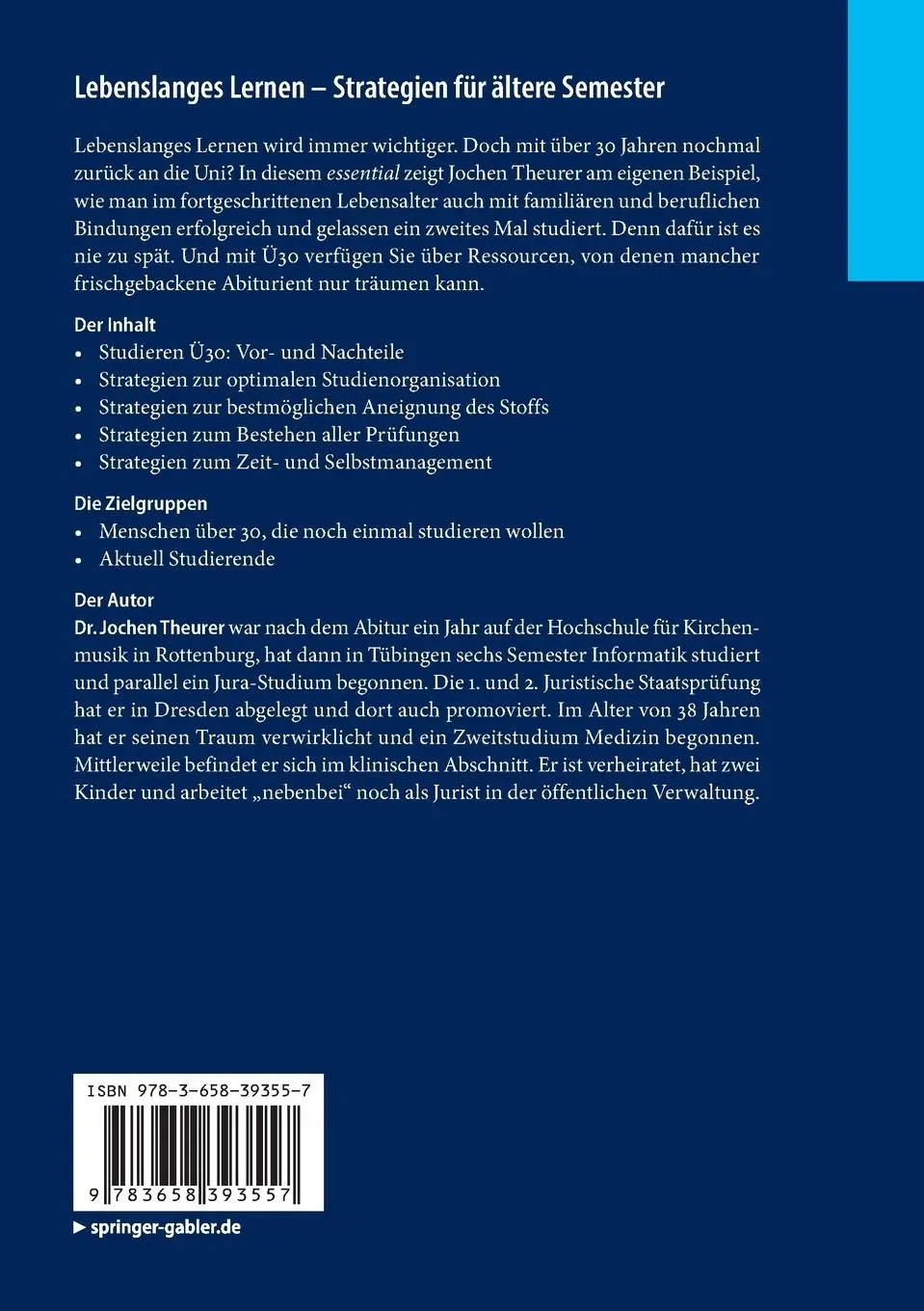 Rückseite: 9783658393557 | Lebenslanges Lernen - Strategien für ältere Semester | Jochen Theurer