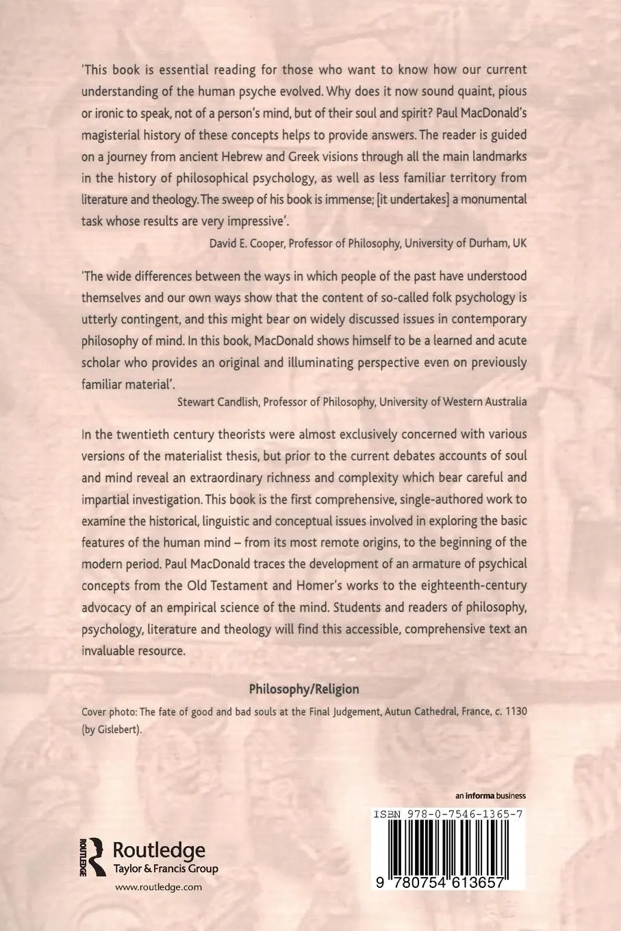 Rückseite: 9780754613657 | History of the Concept of Mind | Paul S. Macdonald | Taschenbuch
