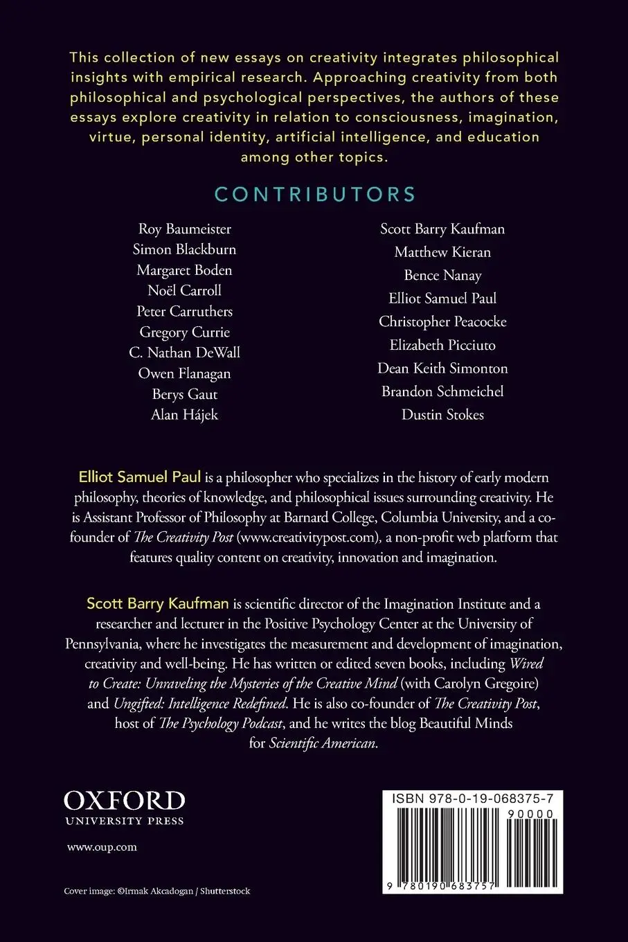 Rückseite: 9780190683757 | The Philosophy of Creativity | New Essays | Elliot Samuel Paul (u. a.)