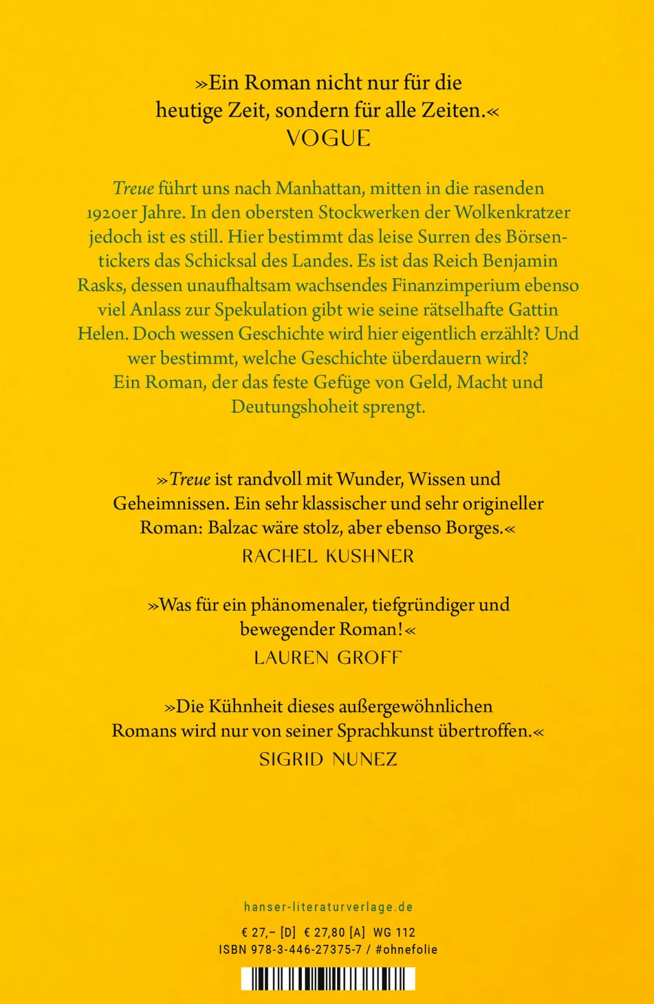 Bild: 9783446273757 | Treue | Roman I Pulitzer-Preis 2023 | Hernan Diaz | Buch | 416 S.