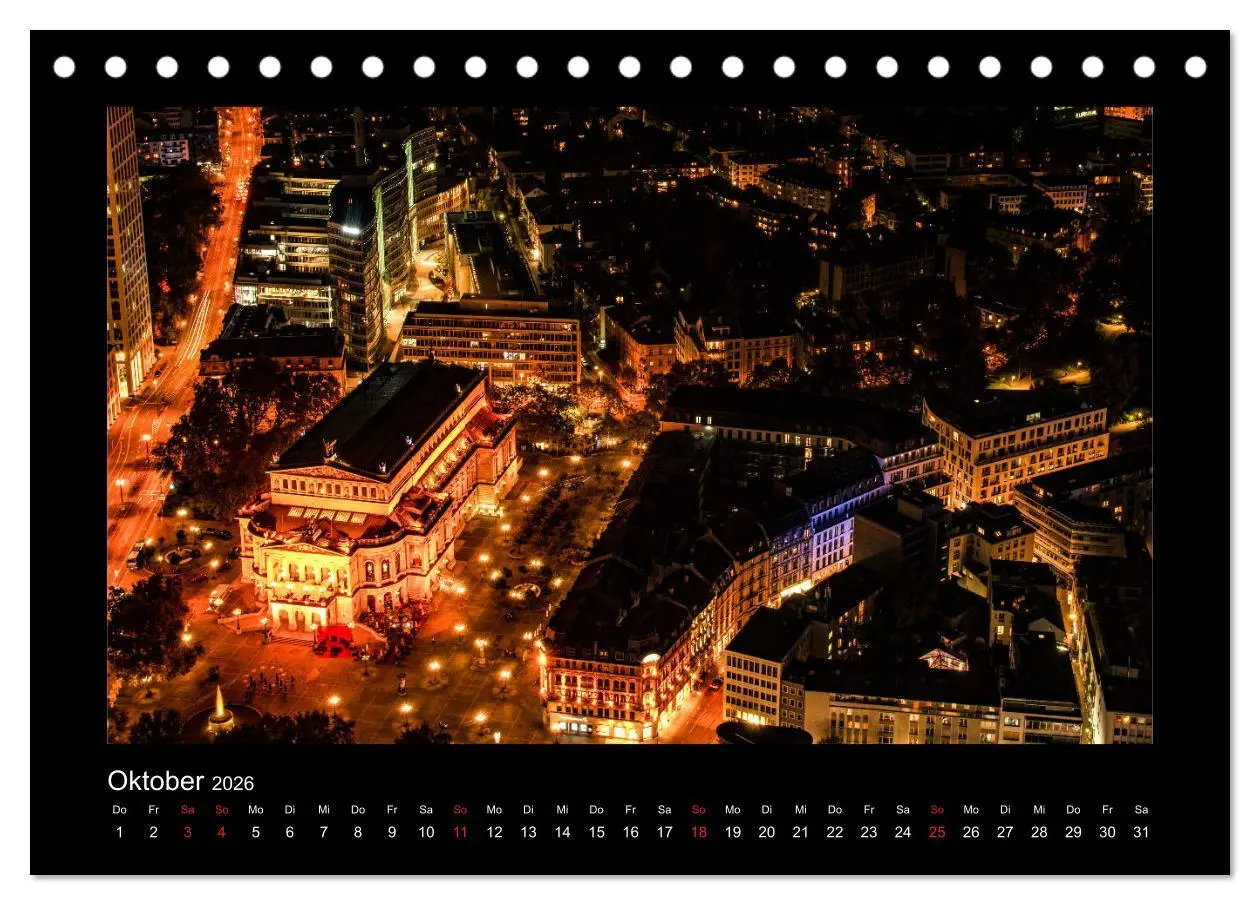 Bild: 9783457923757 | Frankfurt bei Nacht 2026 (Tischkalender 2026 DIN A5 quer), CALVENDO...