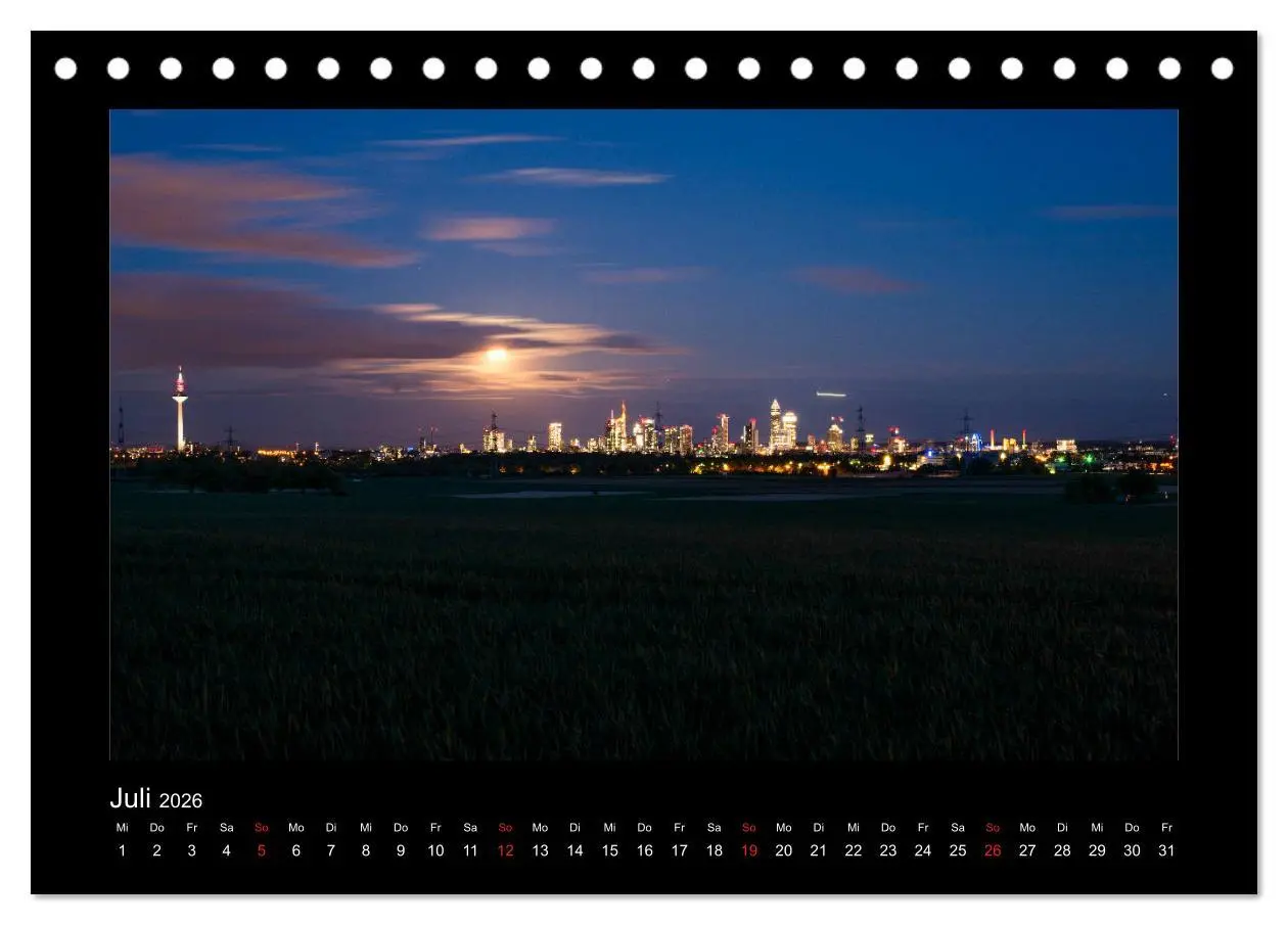Bild: 9783457923757 | Frankfurt bei Nacht 2026 (Tischkalender 2026 DIN A5 quer), CALVENDO...