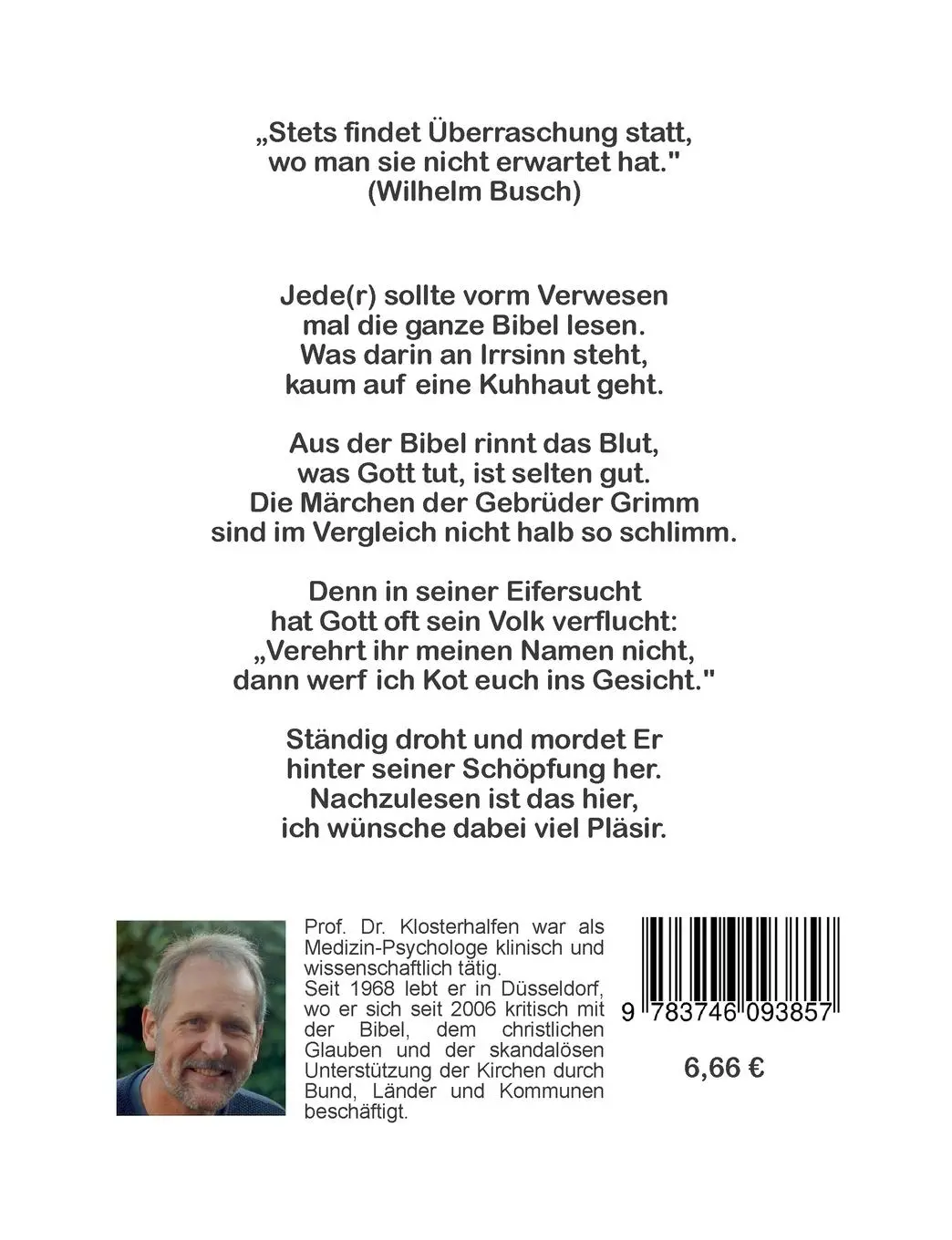 Rückseite: 9783746093857 | Klosterhalfens kleine Reimbibel | Wolfgang Klosterhalfen | Taschenbuch