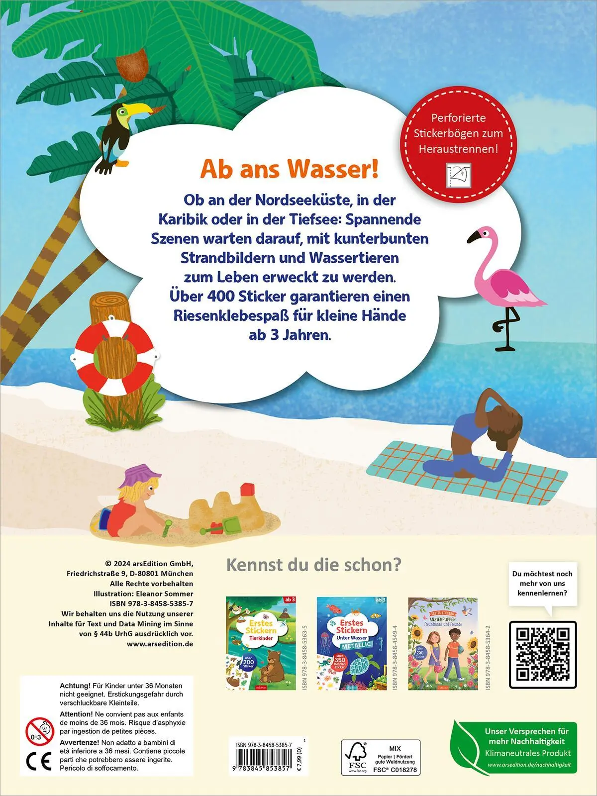 Rückseite: 9783845853857 | Erstes Stickern - Am Meer | Über 400 Sticker | Eleanor Sommer | Buch