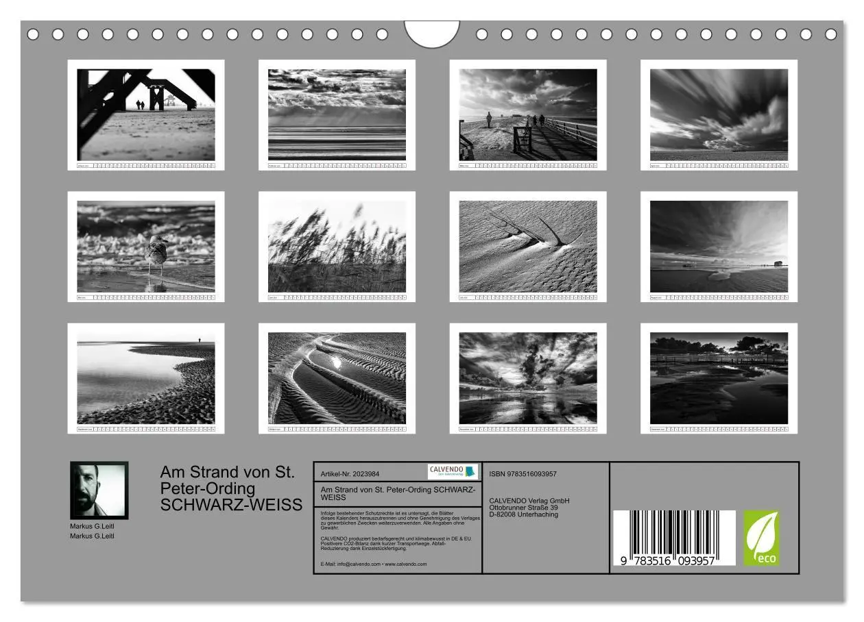 Bild: 9783516093957 | Am Strand von St. Peter-Ording SCHWARZ-WEISS (Wandkalender 2026 DIN...