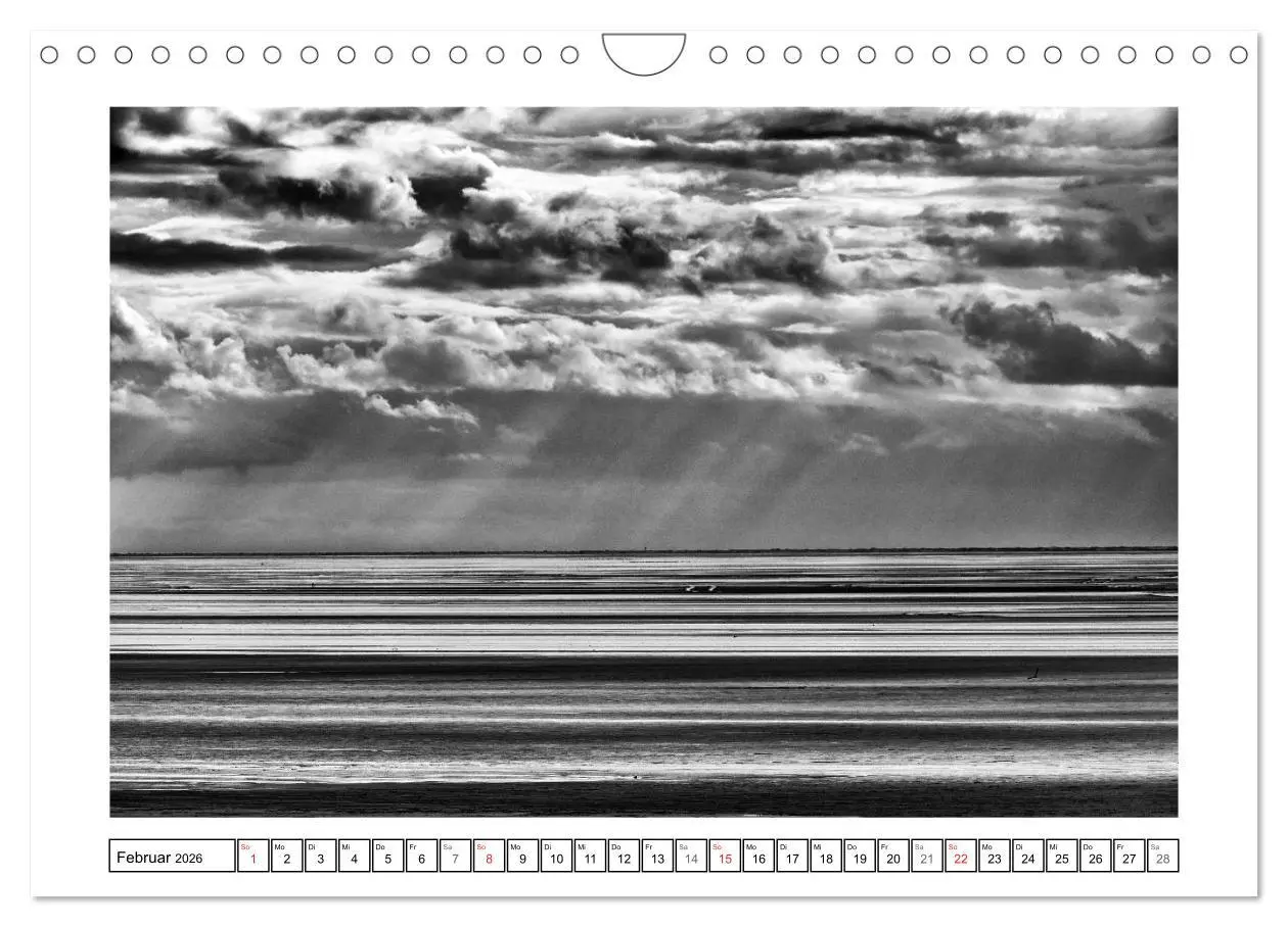 Bild: 9783516093957 | Am Strand von St. Peter-Ording SCHWARZ-WEISS (Wandkalender 2026 DIN...