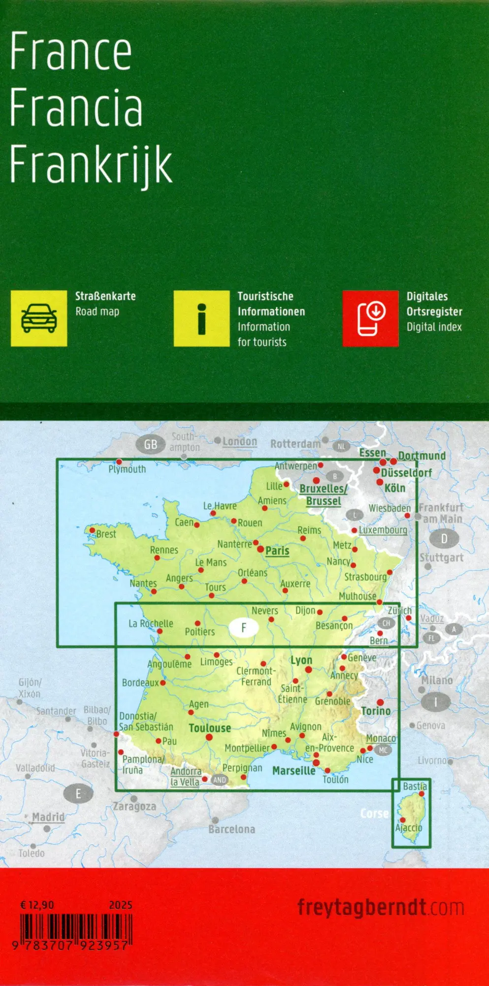 Bild: 9783707923957 | Frankreich, Straßenkarte 1:800.000, freytag &amp; berndt | Berndt | 2025
