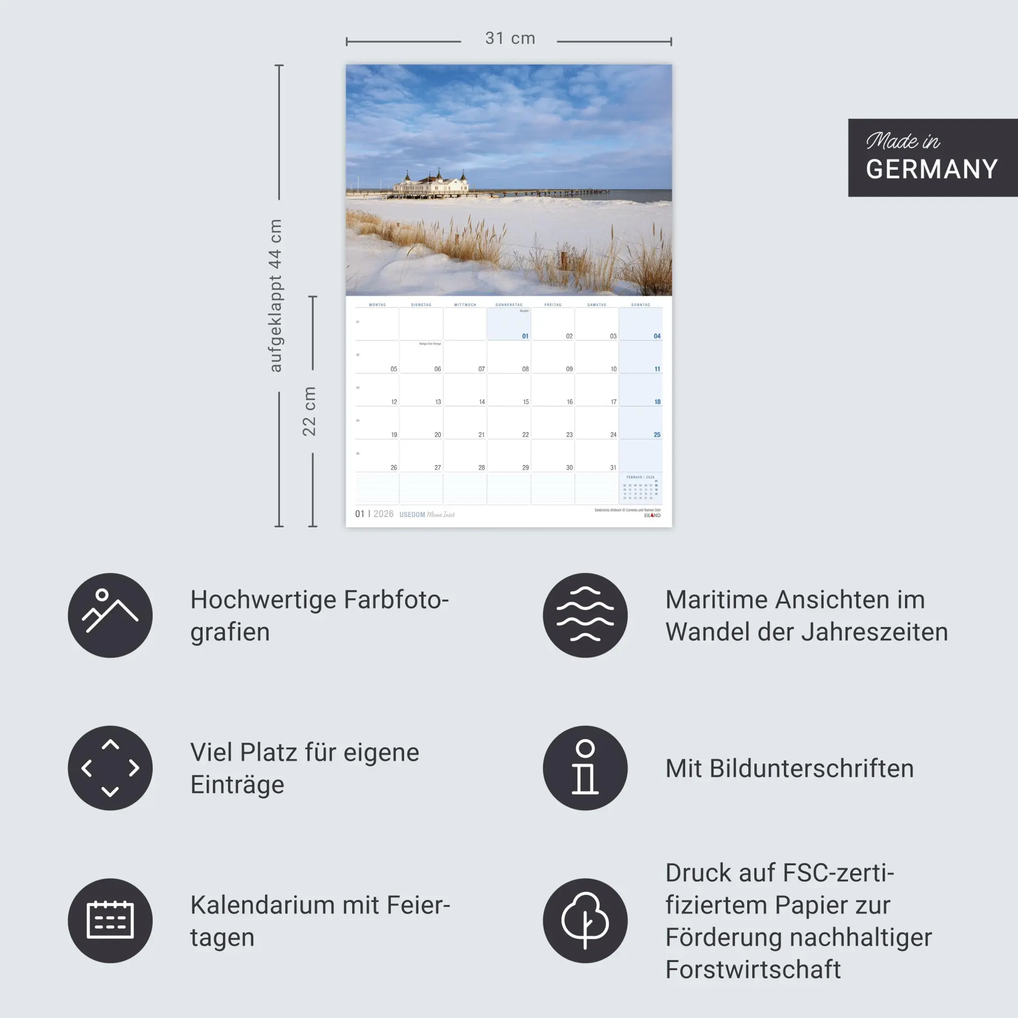 Bild: 9783964023957 | Usedom ...meine Insel Kalender 2026 | Eiland | Kalender | 13 S. | 2026
