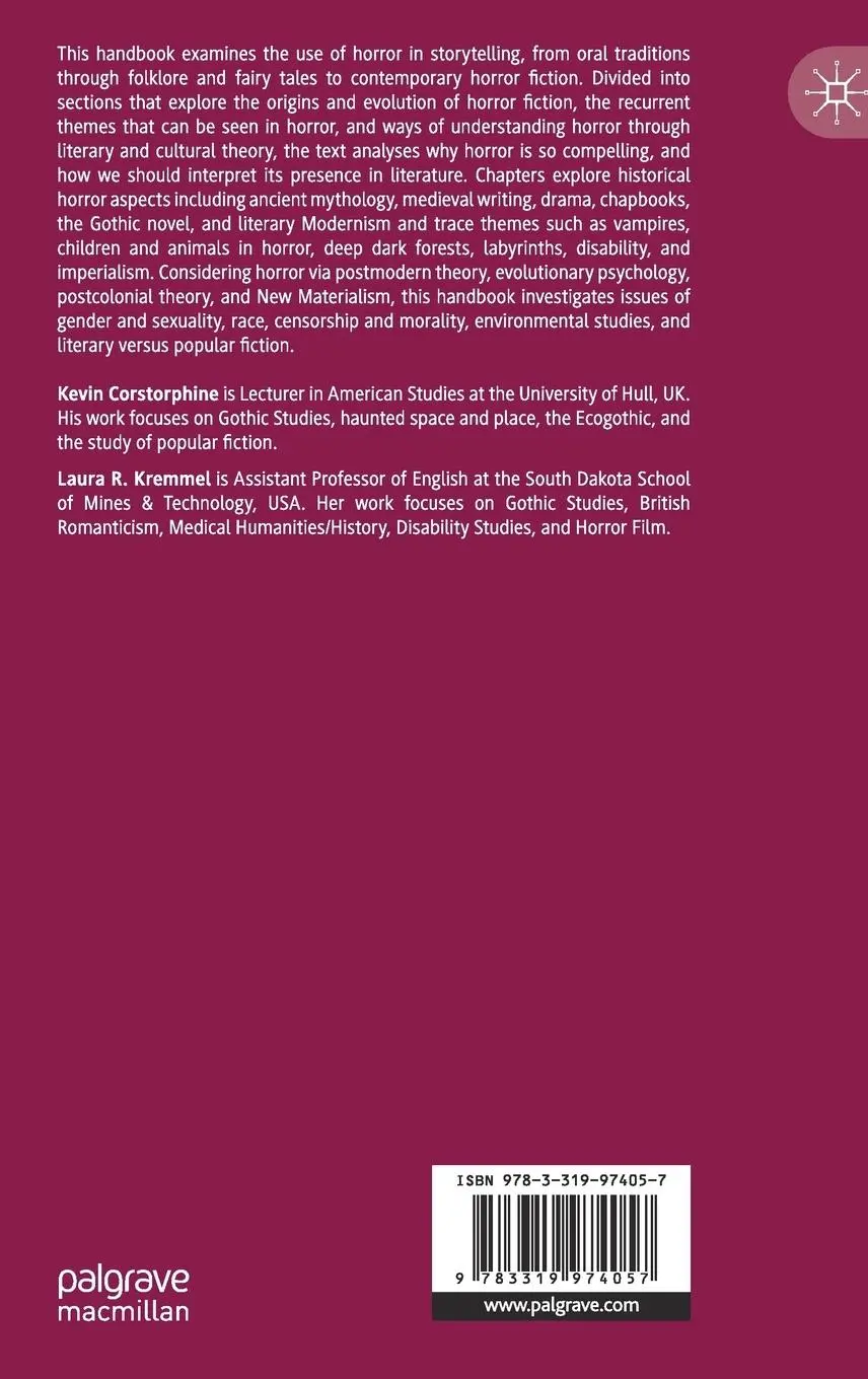 Rückseite: 9783319974057 | The Palgrave Handbook to Horror Literature | Laura R. Kremmel (u. a.)