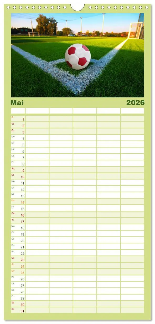 Bild: 9783516504057 | Familienplaner 2026 - Fußball - pure Leidenschaft mit 5 Spalten...