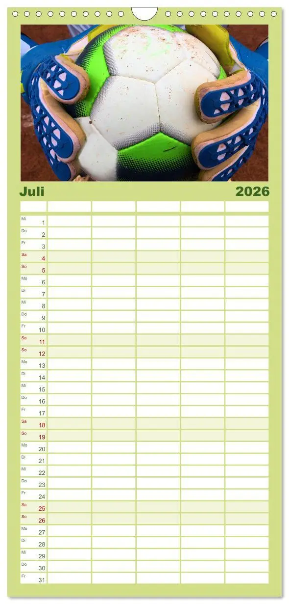 Bild: 9783516504057 | Familienplaner 2026 - Fußball - pure Leidenschaft mit 5 Spalten...