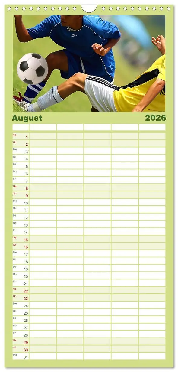 Bild: 9783516504057 | Familienplaner 2026 - Fußball - pure Leidenschaft mit 5 Spalten...