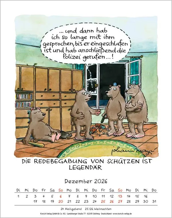 Bild: 9783731884057 | Schütze 2026 | Verlag Korsch | Kalender | Spiralbindung | 13 S. | 2026