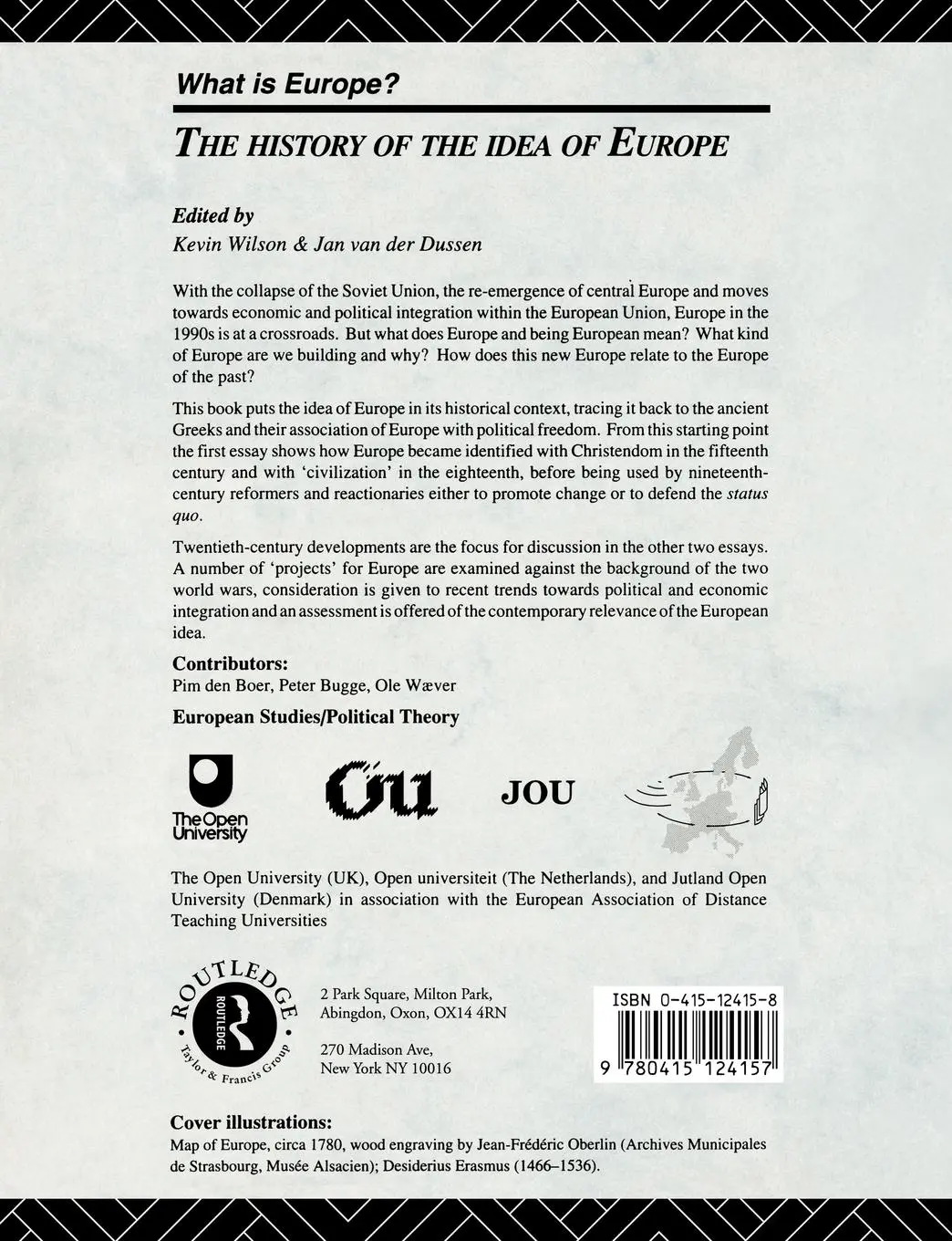 Rückseite: 9780415124157 | The History of the Idea of Europe | Jan Van Der Dussen (u. a.) | Buch