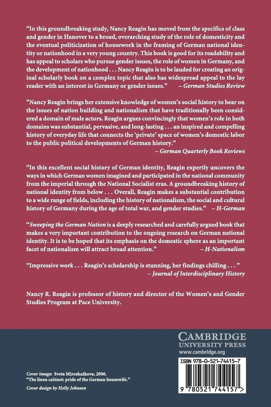 Rückseite: 9780521744157 | Sweeping the German Nation | Nancy R. Reagin | Taschenbuch | Englisch