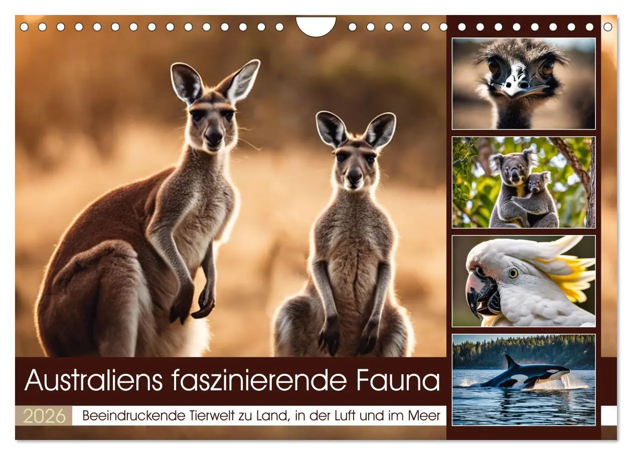 Cover: 9783457334157 | Australiens faszinierende Fauna (Wandkalender 2026 DIN A4 quer),...