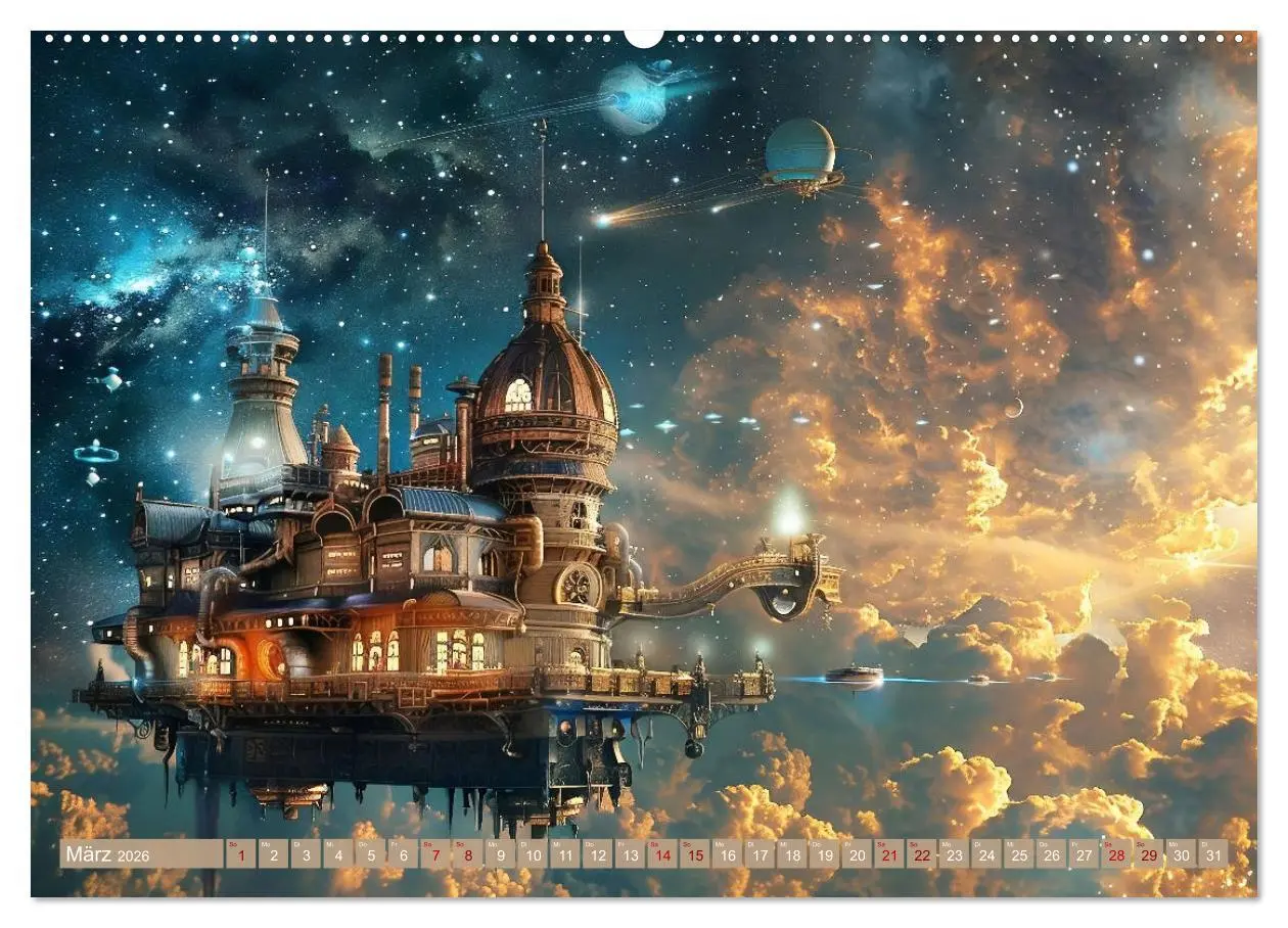 Bild: 9783457404157 | Steampunk im Weltall (hochwertiger Premium Wandkalender 2026 DIN A2...