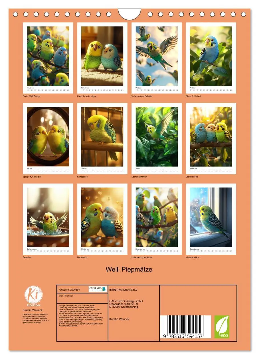 Bild: 9783516594157 | Welli Piepmätze (Wandkalender 2026 DIN A4 hoch), CALVENDO...